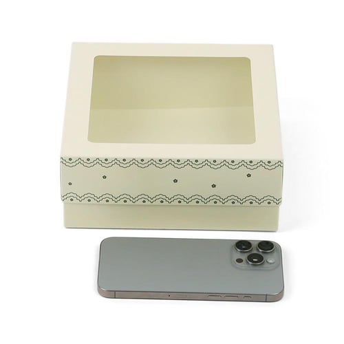 مجموعة (12) علبة ورقية فاخرة بنمط دانتيل لون أخضر