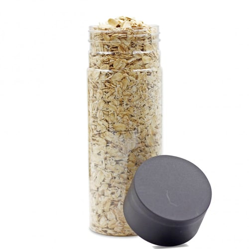 مجموعة (12) علبة بلاستيك بغطاء أسود | 400 مل