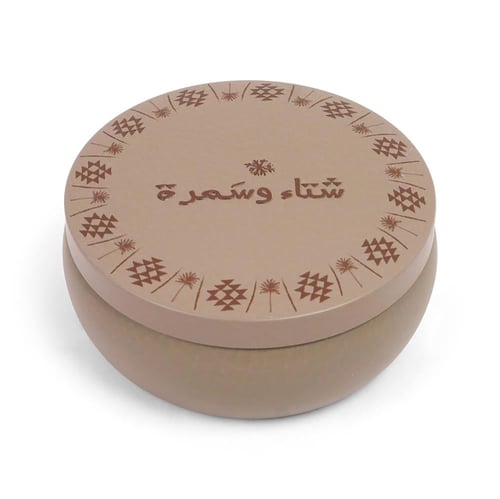 مجموعة (6) علب معدنية فاخرة "شتاء وسمرة" لون بني ف...