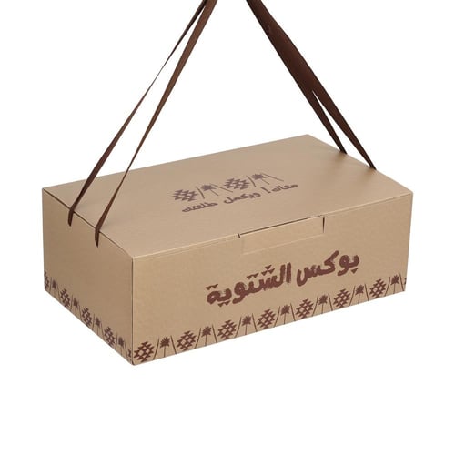 بوكس الشتوية فارغ بتصميم شتوي باللون البني الفاتح