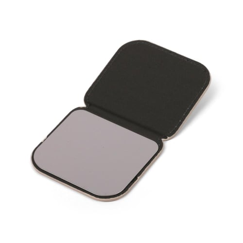 مرآة جلد فاخرة لون بيج-(6)| 7.5*8 سم