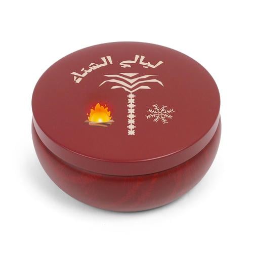 مجموعة (6) علب معدنية فاخرة "ليالي الشتاء" لون عود...