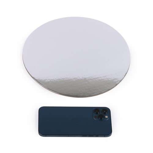 مجموعة (8) قواعد كيك دائرية بلون فضي فاخر | 26 سم