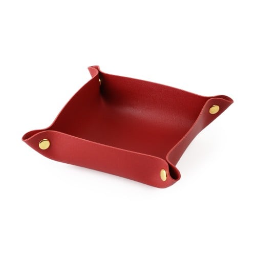 سلة توزيعات جلد مربعة بلون عودي -(6) حبة