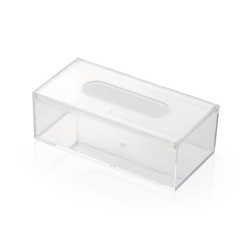 علبة مناديل بلاستيك شفاف -(12) حبة