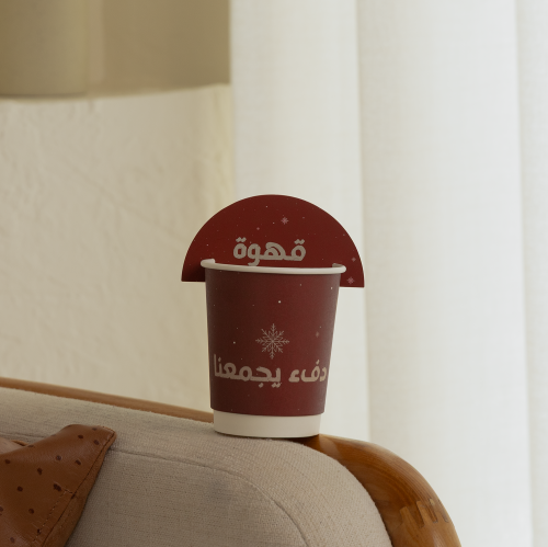 مجموعة (12) كرت للأكواب بثيم الشتاء "قهوة" - باللو...