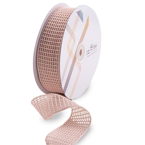 رول شرائط قماش لتغليف العلب الهدايا بيج - 16متر