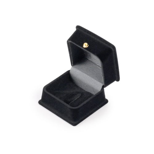 علبة خاتم مخمل أسود | 5.4*5.4*4.2 سم