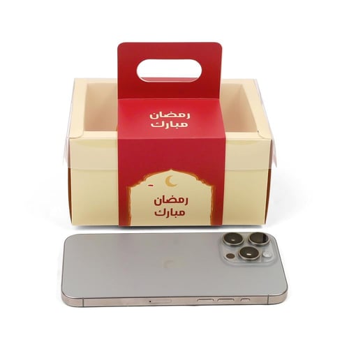 مجموعة(12)علبة توزيعات "رمضان مبارك" أحمر