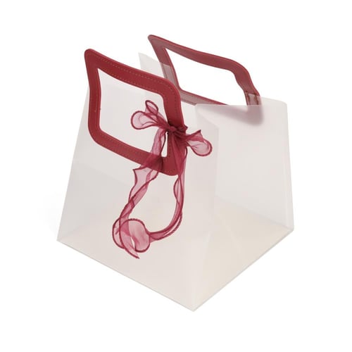 أكياس هدايا كبيرة فاخرة وشفافة بشريطة علوية لون أح...