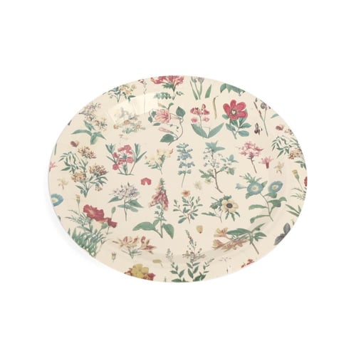 مجموعة (10) صحون ورقية بطباعة أزهار | 7 أنش