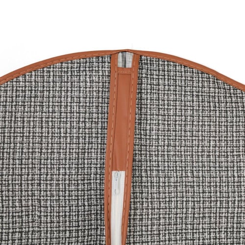 كيس قماشي فاخر لحفظ الملابس لون بني وأبيض- الحجم ا...