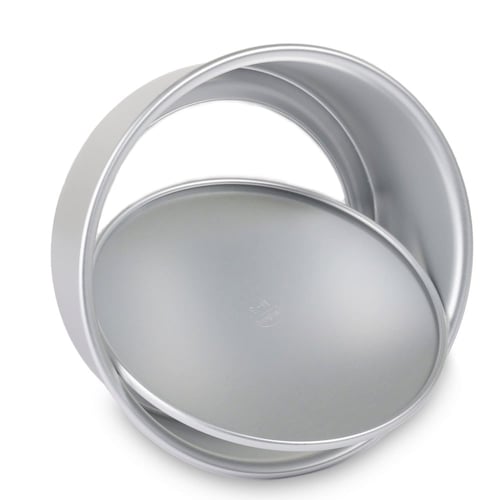 قالب الكيك والحلويات بشكل دائري فضي