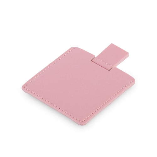 مرايا جلد فاخرة مربعة الشكل لون وردي -(6) حبة