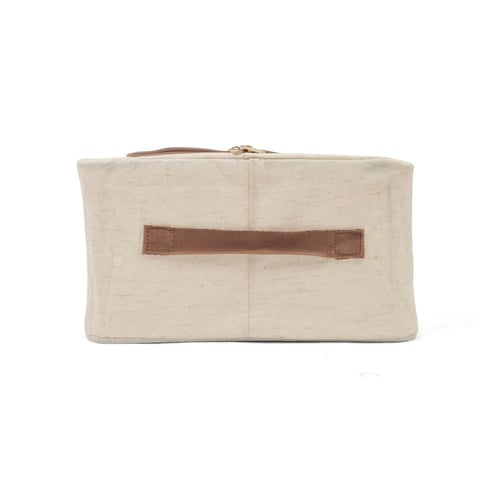 صندوق تخزين قماشي بنافذة شفافة لون بيج | 40*30*16...