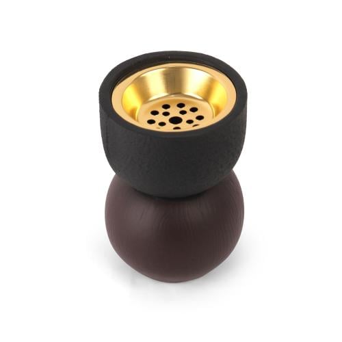 مبخرة سيراميك بقاعدة خشبية فاخرة لون أسود