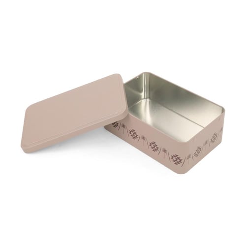 علب معدنية مستطيلة مرتفعة فاخرة باللون البني