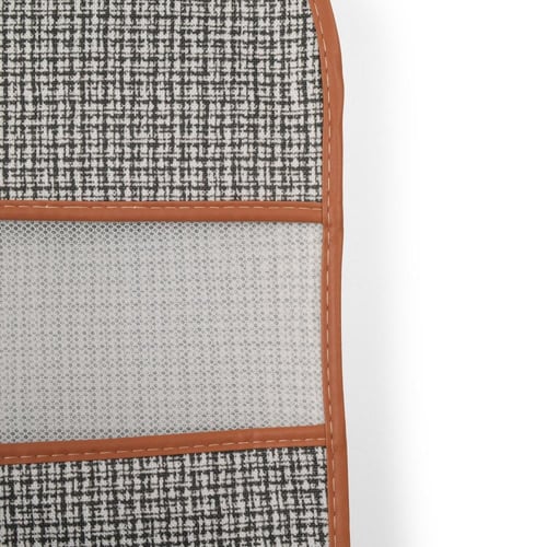 كيس قماشي فاخر لحفظ الملابس لون بني وأبيض- الحجم ا...