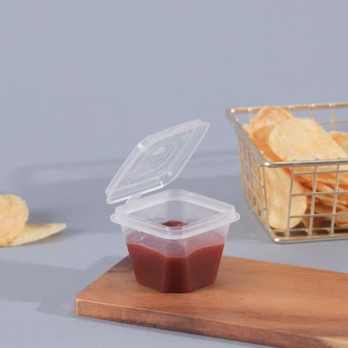 علب بلاستيك بغطاء متصل -(50) حبة