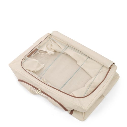 صندوق تخزين قماشي قابل للطي بنافذة شفافة لون بيج |...