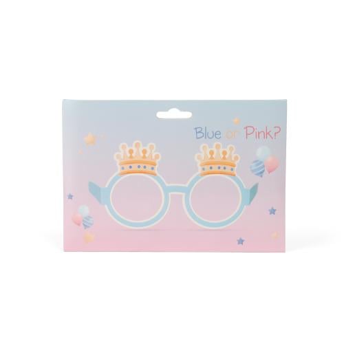 مجموعة (8) نظارات ورقية لحفل الكشف عن جنس الجنين
