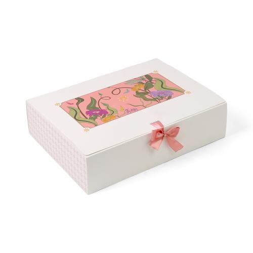 مجموعة(12)علبة ورقية بنمط وردي مع شريطة للإغلاق |...