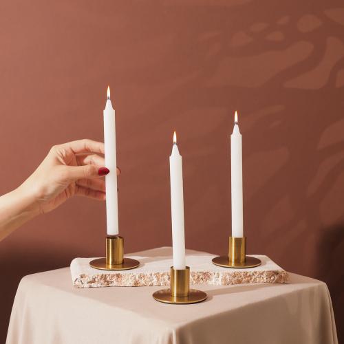 مجموعة (3) شمعدانات صغيرة فاخرة لون ذهبي