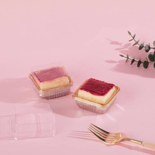 مجموعة (100) علبة ذهبيه بغطاء شفاف