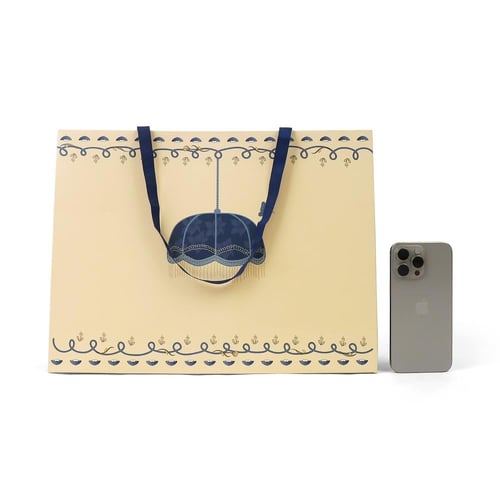 مجموعة(6) كيس أنيق بتصميم ابجورة - لون بيج وأزرق |...