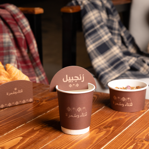 مجموعة (12) كرت للأكواب بثيم الشتاء "زنجبيل" - بال...