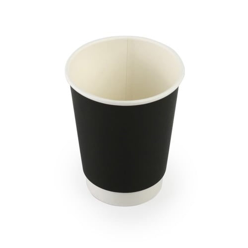 أكواب ورق سوداء بطبقتين - (25) حبة | 12 انز