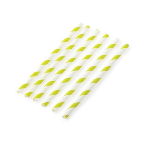 مصاص ورق أخضر فاتح وأبيض بنمط خطوط (25) حبة