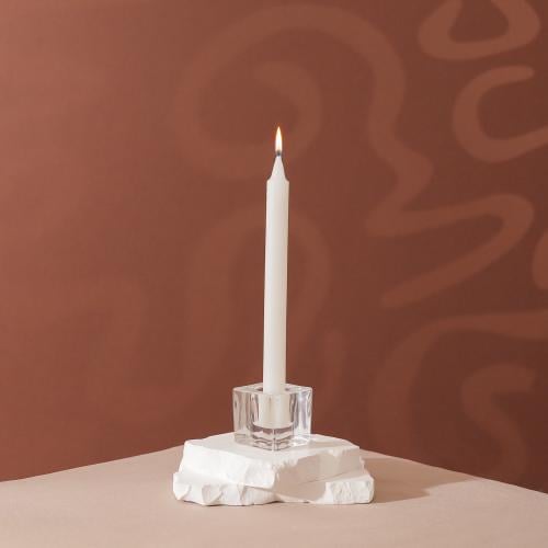 شمعدان/ حامل شموع زجاجي فاخر مربع