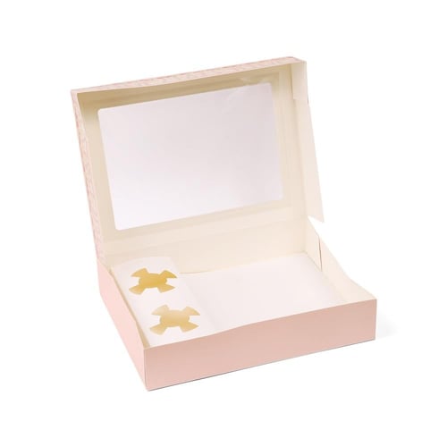 مجموعة (12) علبة ورقية فاخرة بنمط دانتيل مع فتحة ا...