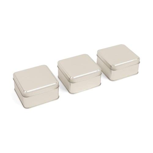 مجموعة(3) علب معدنية مربعة فاخرة بنافذة شفافة بالل...