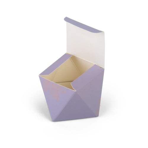 علب توزيعات المناسبات مضلعة فاخرة باللون بنفسجي بر...