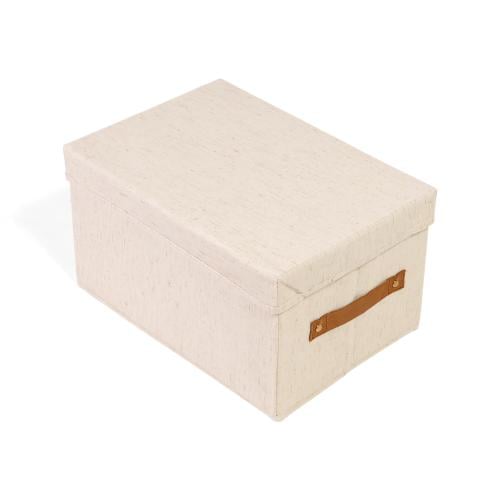 صندوق تخزين قماشي بغطاء منفصل لون بيج | 20*25*36 س...