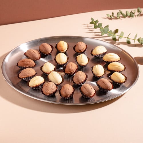 صحن تقديم ستانليس ستيل فضي |34 سم