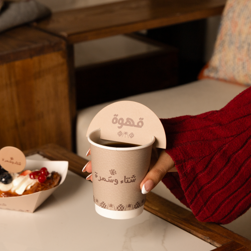 مجموعة (12) كرت للأكواب "قهوة" بثيم شتوي وسدو - لو...