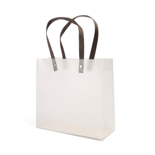 مجموعة(6) أكياس هدايا حجم وسط شفافة بمسكة يد بني