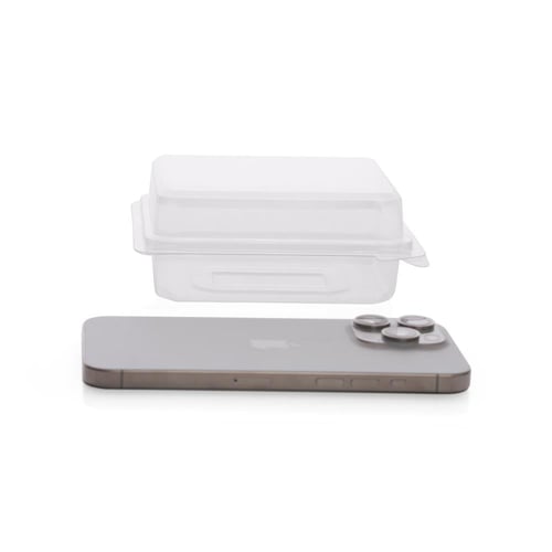 مجموعة (50) علبة بلاستيك شفافة بغطاء متصل