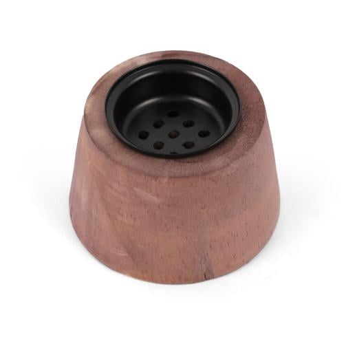 مبخرة خشبية دائرية فاخرة لون بني - (4) حبة