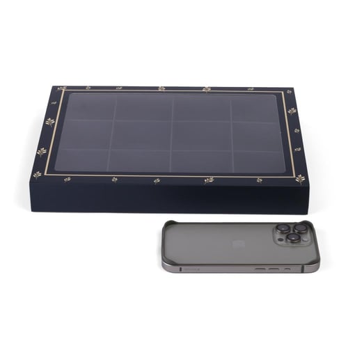 علبة شوكولاتة فاخرة بنافذة شفافة (12) قسم لون كحلي...