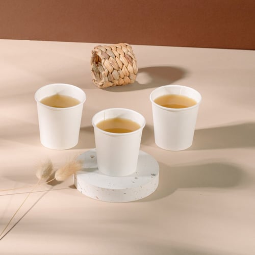 مجموعة (50) كوب ورق أبيض فاخر | 4 انز