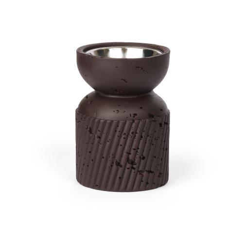 مبخرة سيراميك انيقة بقاعدة اسطوانية - لون بني