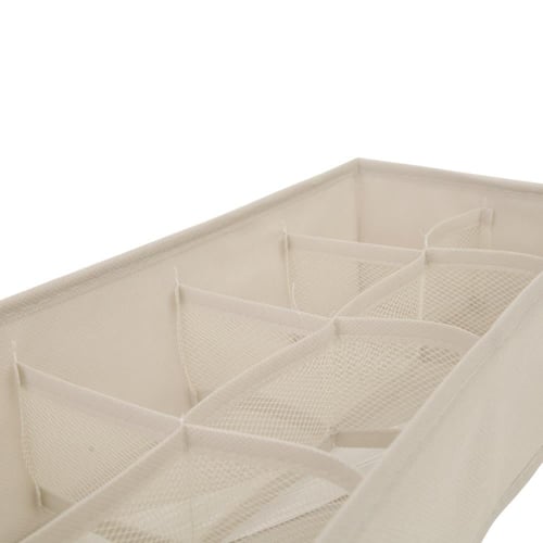 صندوق تخزين قماشي مستطيل-(8) اقسام باللون بيج