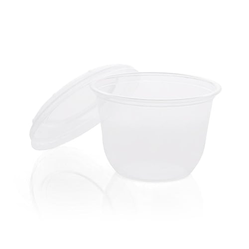 مجموعة (25) اكواب بلاستيك شفاف بغطاء | 8 انز