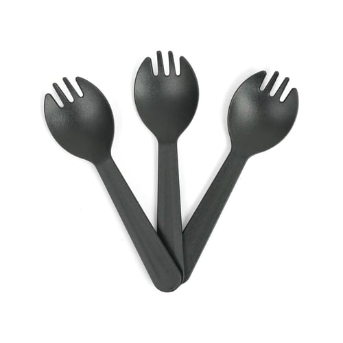 مجموعة(25) شوكة وملعقة طعام 2 في واحد باللون الأسو...