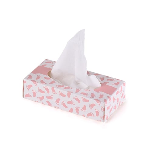 مجموعة (12) علبة مناديل لتوزيعات المواليد - وردي