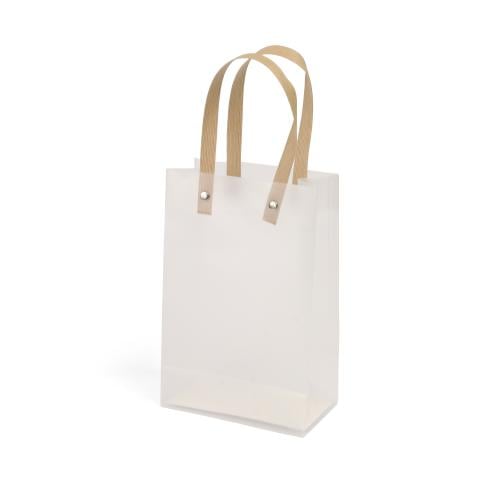 مجموعة(6) أكياس هدايا بلاستيك شفافة بمسكة يد لون ب...